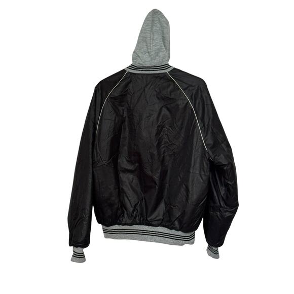 VTG King Louie Pro Fit Men M 40 - 42 Nylon Snap Up Black Gray Jacket USA Made - Picture 2 of 8